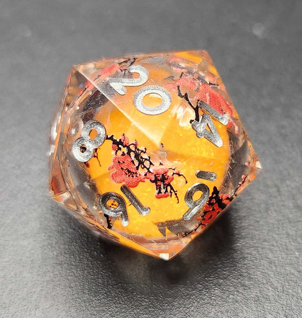 Mizuki's Hoard Emberbloom Sharp Edge Resin Polyhedral Dice Set