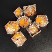 Mizuki's Hoard Emberbloom Sharp Edge Resin Polyhedral Dice Set