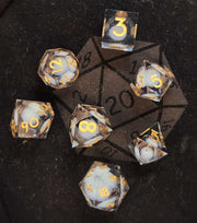 Mizuki's Hoard Frostheart Sharp Edge Resin Polyhedral Dice Set