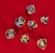 Mizuki's Hoard Mischievous Kitty Liquid Core Polyhedral Dice Set