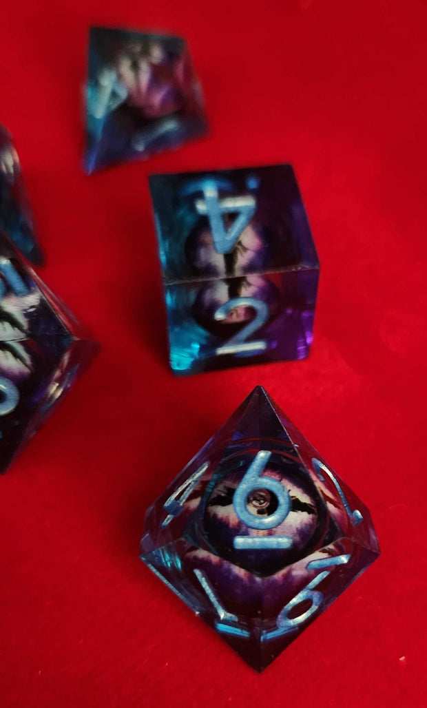 Mizuki's Hoard Dragon Eye Liquid Core Polyhedral Dice Set