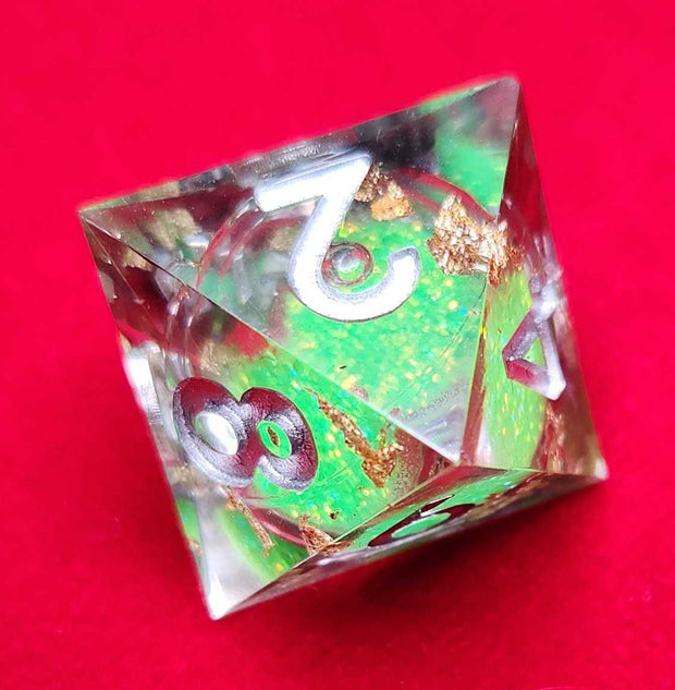 Mizuki's Hoard Corpse Glow Liquid Core Polyhedral Dice Set