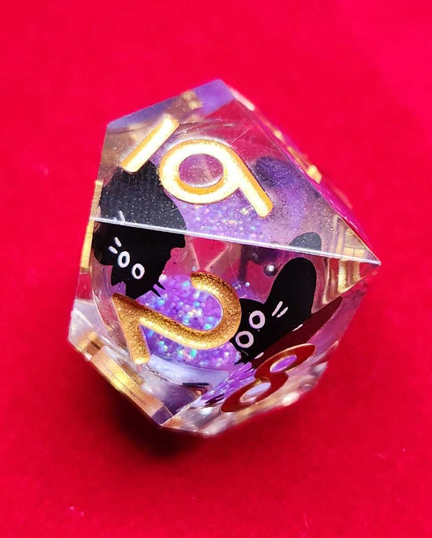 Mizuki's Hoard Mischievous Kitty Liquid Core Polyhedral Dice Set