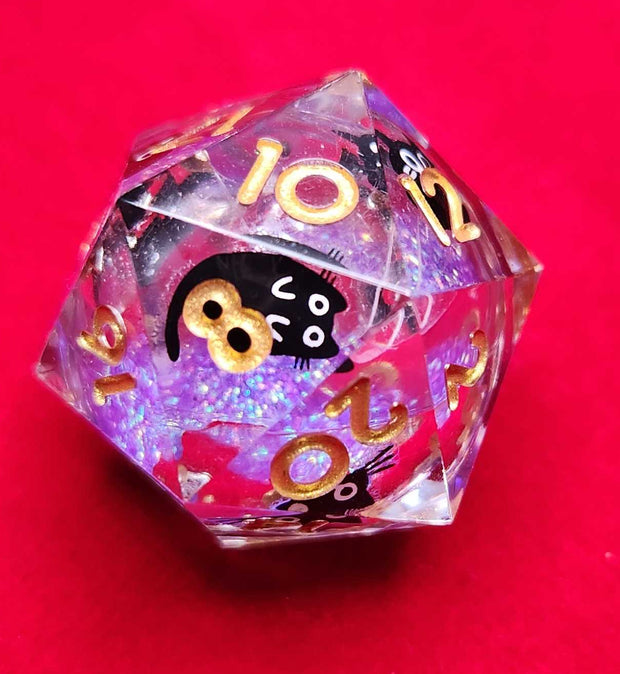 Mizuki's Hoard Mischievous Kitty Liquid Core Polyhedral Dice Set