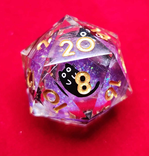 Mizuki's Hoard Mischievous Kitty Liquid Core Polyhedral Dice Set
