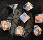 Mizuki's Hoard Skyfire Dragon Sharp Edge Resin Polyhedral Dice Set