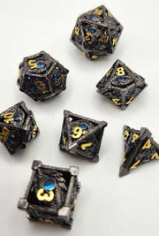 Mizuki's Hoard Blue Dragon Eye Metal Polyhedral Dice Set