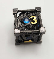 Mizuki's Hoard Blue Dragon Eye Metal Polyhedral Dice Set