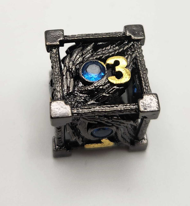 Mizuki's Hoard Blue Dragon Eye Metal Polyhedral Dice Set