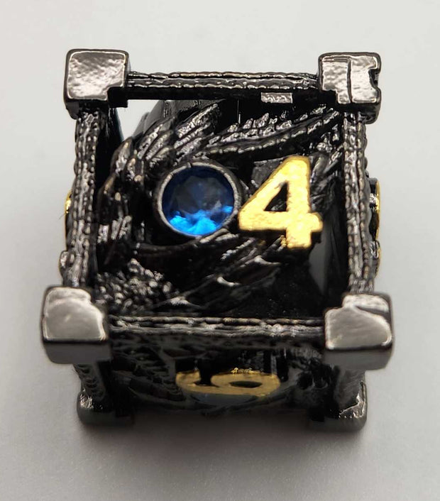 Mizuki's Hoard Blue Dragon Eye Metal Polyhedral Dice Set