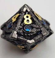 Mizuki's Hoard Blue Dragon Eye Metal Polyhedral Dice Set