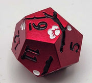 Mizuki's Hoard Vermillion Bloom Metal Polyhedral Dice Set