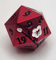 Mizuki's Hoard Vermillion Bloom Metal Polyhedral Dice Set