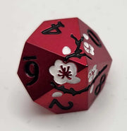 Mizuki's Hoard Vermillion Bloom Metal Polyhedral Dice Set