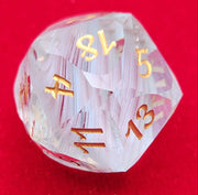 Mizuki's Hoard Diamond Dust Glass Polyhedral Dice Set