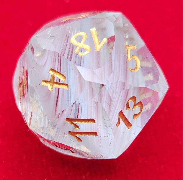 Mizuki's Hoard Diamond Dust Glass Polyhedral Dice Set
