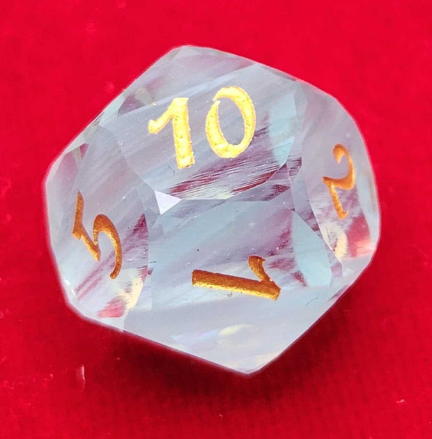 Mizuki's Hoard Diamond Dust Glass Polyhedral Dice Set