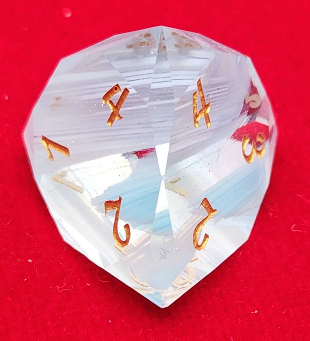 Mizuki's Hoard Diamond Dust Glass Polyhedral Dice Set