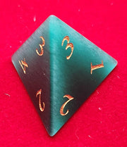 Mizuki's Hoard Green Cat's Eye Gemstone Polyhedral Dice Set