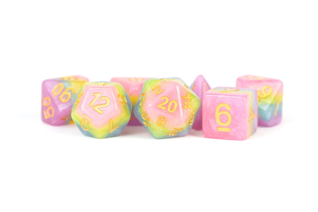 Pastel Fairy 16mm Resin Polyhedral Set Colorful Set Assortment by FanRoll Dice
