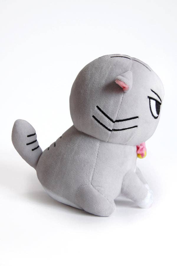 Angry Cat Plush- Gray Tabby Version
