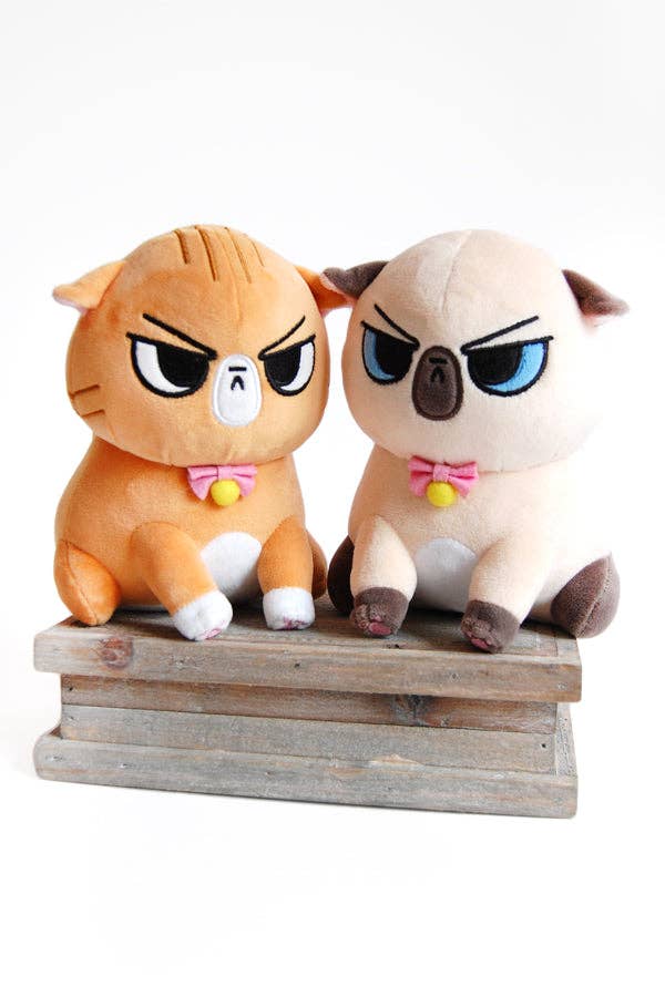 Angry Cat Plush- Orange Tabby Version