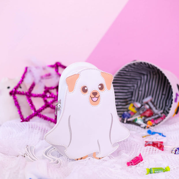CLOSEOUT! Halloween GLOW-IN-THE-DARK Ghost Dog Handbag