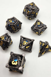 Mizuki's Hoard Blue Dragon Eye Metal Polyhedral Dice Set