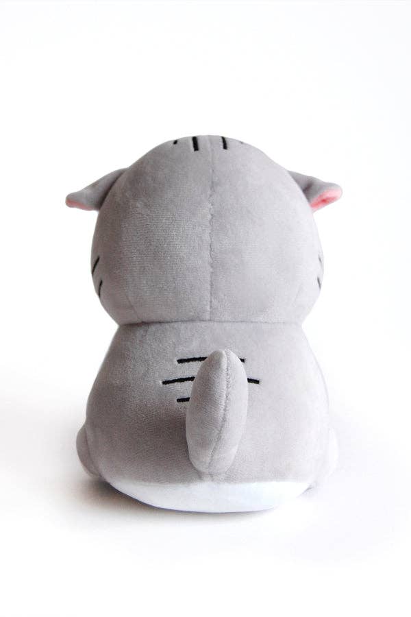 Angry Cat Plush- Gray Tabby Version