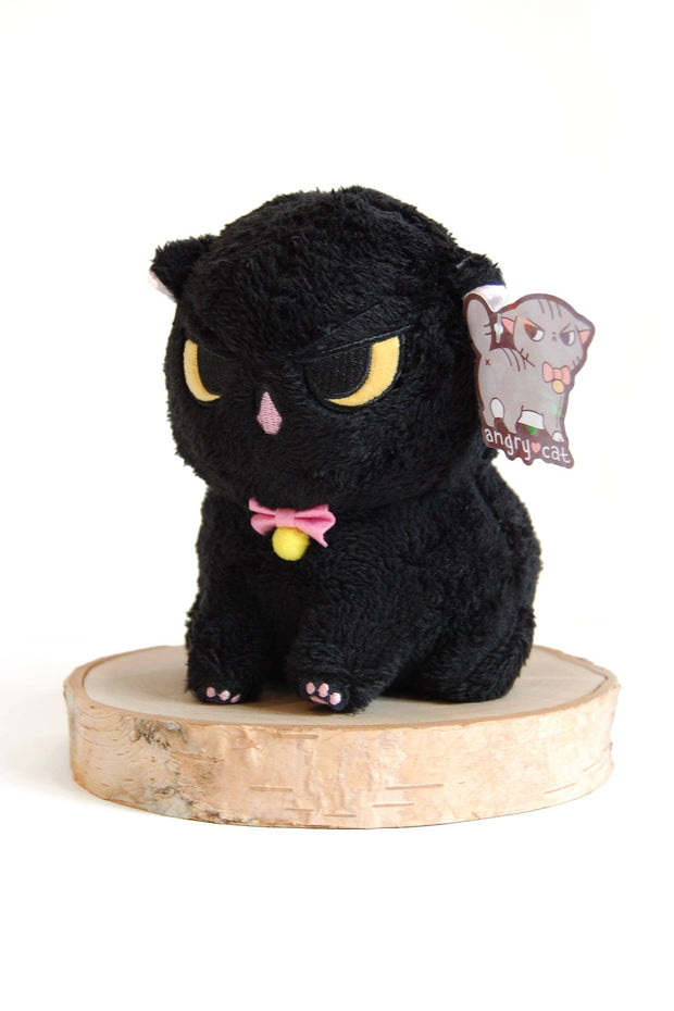 Angry Cat Plush- Fuzzy Black Void