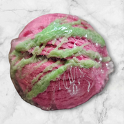 Demon Slayer Mitsuri Inspired Bubble Scoop with a Cocoa Butter Drizzle (Solid Bubble Bath) (Apple Mango Scented)